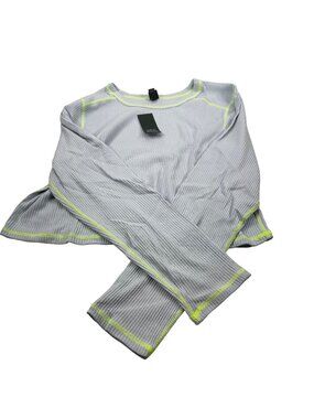 Wild Fable Women's Size 2X Long Sleeve Slim Fit Baby Ribbed Tee Shirt Blue New